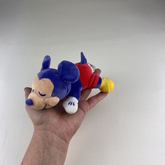 DISNEY Mini Cuddleez Mickey Mouse Plush Sleeping Limited Edition Purple 5.5 in - Picture 6 of 8